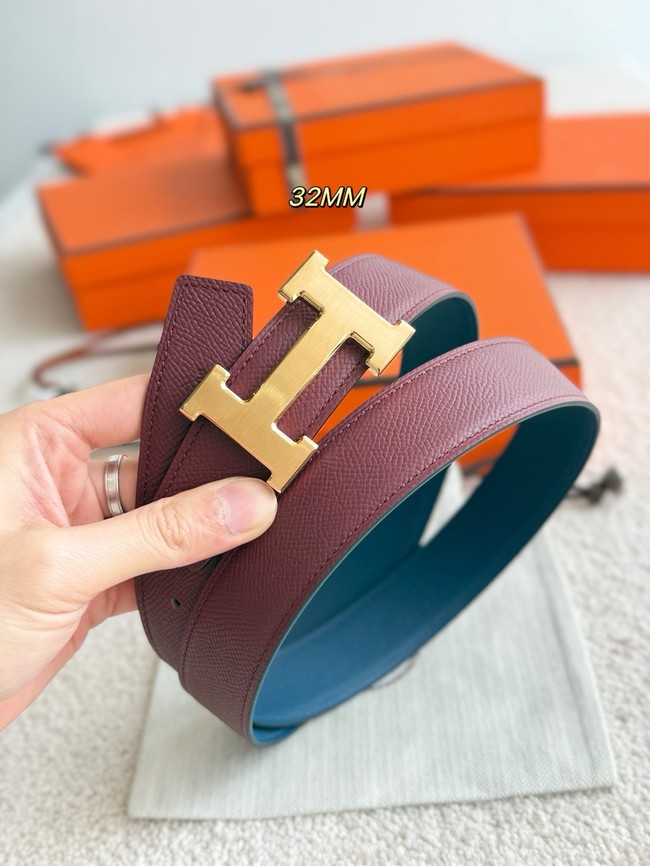 Hermes Epsom calfskin double-sided leather belt 65999