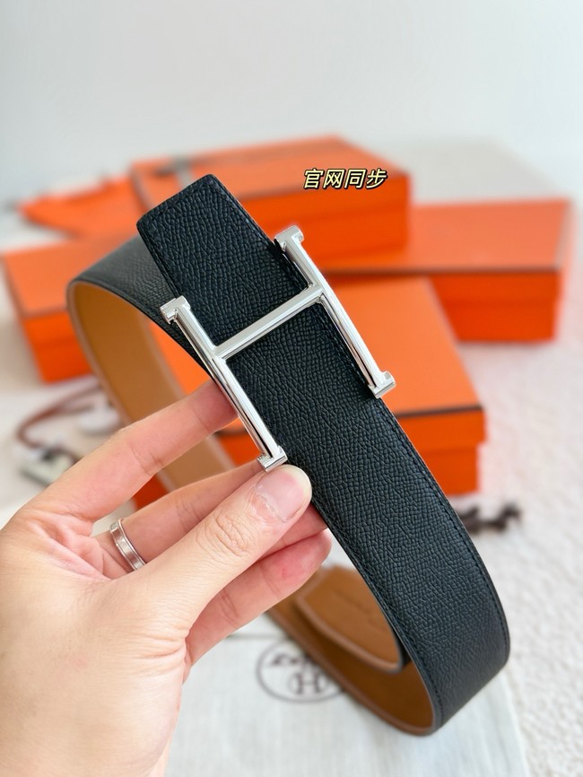 Hermes Epsom calfskin double-sided leather belt 66017