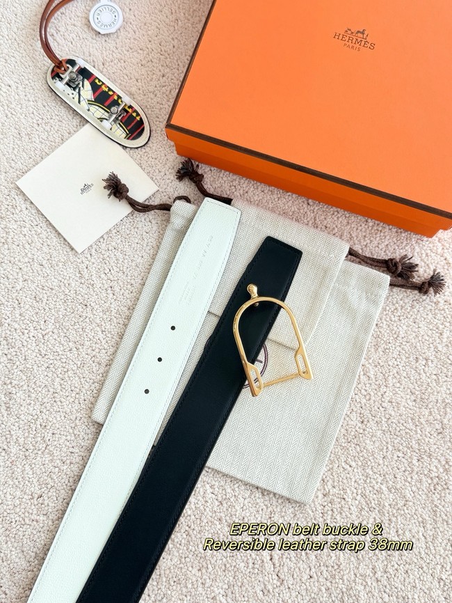 Hermes Swift calfskin double-sided leather belt 66017