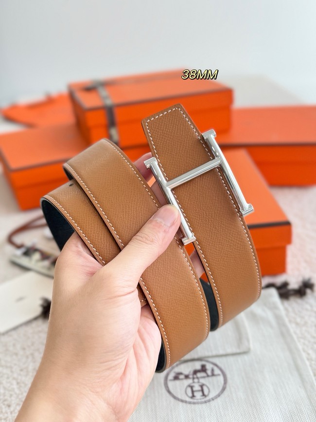 Hermes Epsom calfskin double-sided leather belt 66017