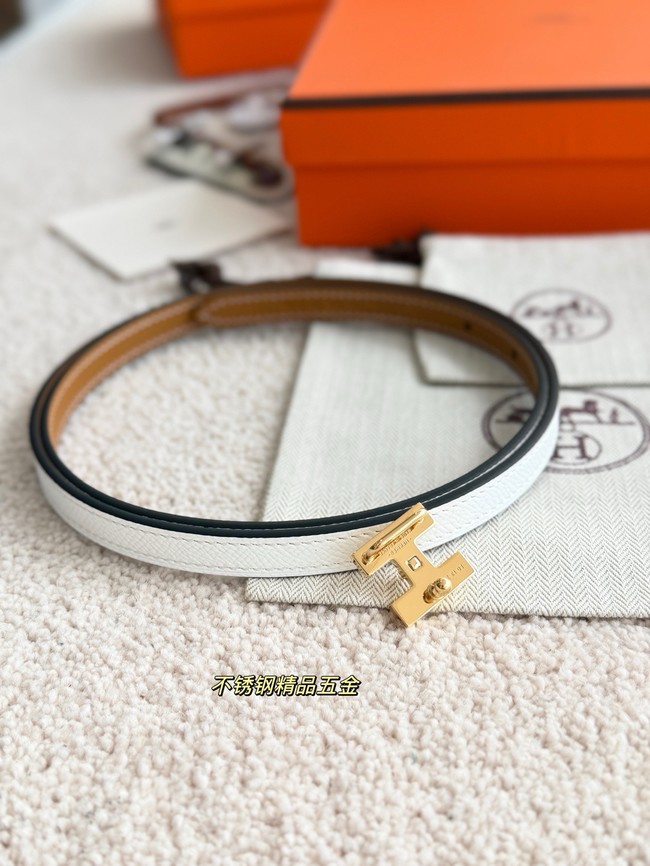 Hermes Swift & Epsom calfskin double-sided leather belt 66024