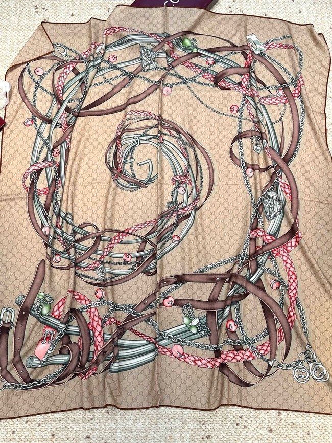 Gucci Square Scarf Silk Jacquard XT269