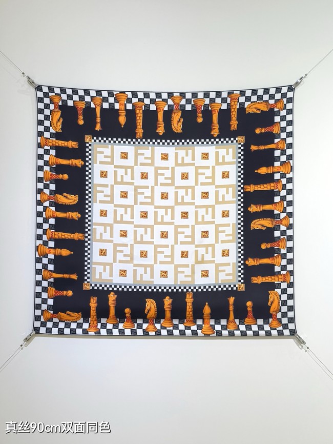 Fendi Square Scarf Silk Jacquard XT2895