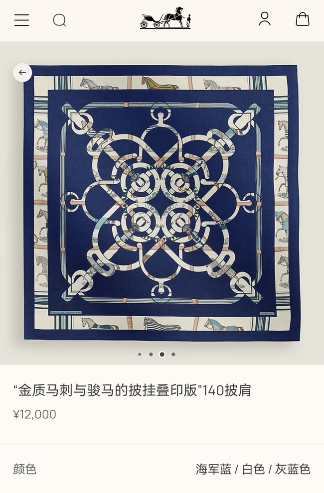 Hermes Shawl Cashmere and Silk Jacquard KY110