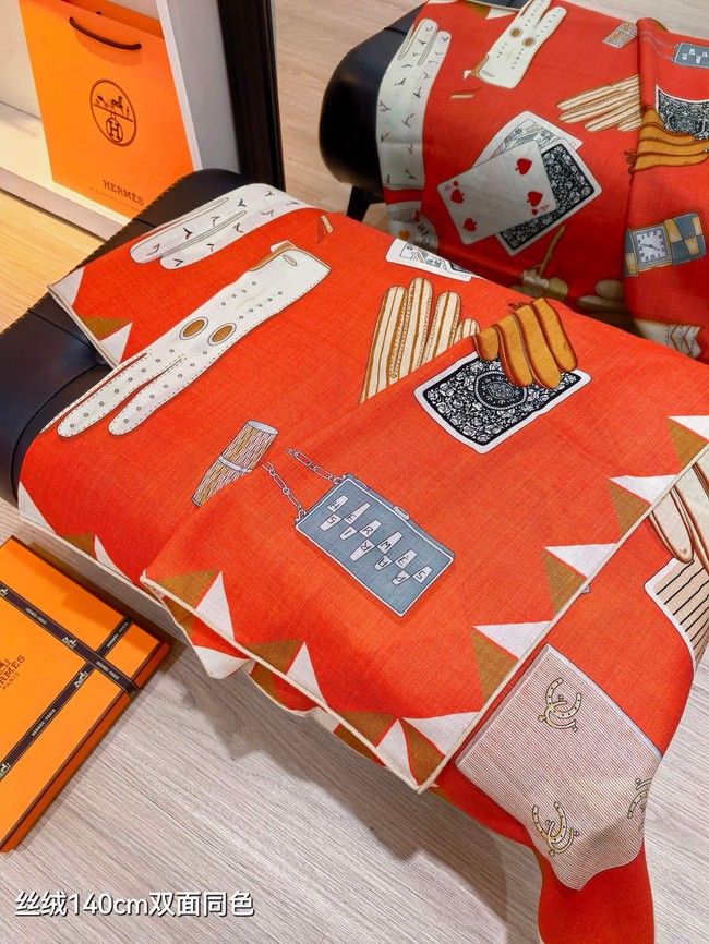 Hermes Shawl Cashmere and Silk Jacquard KY114