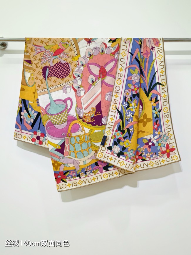 Louis Vuitton Shawl Cashmere and Silk KY123