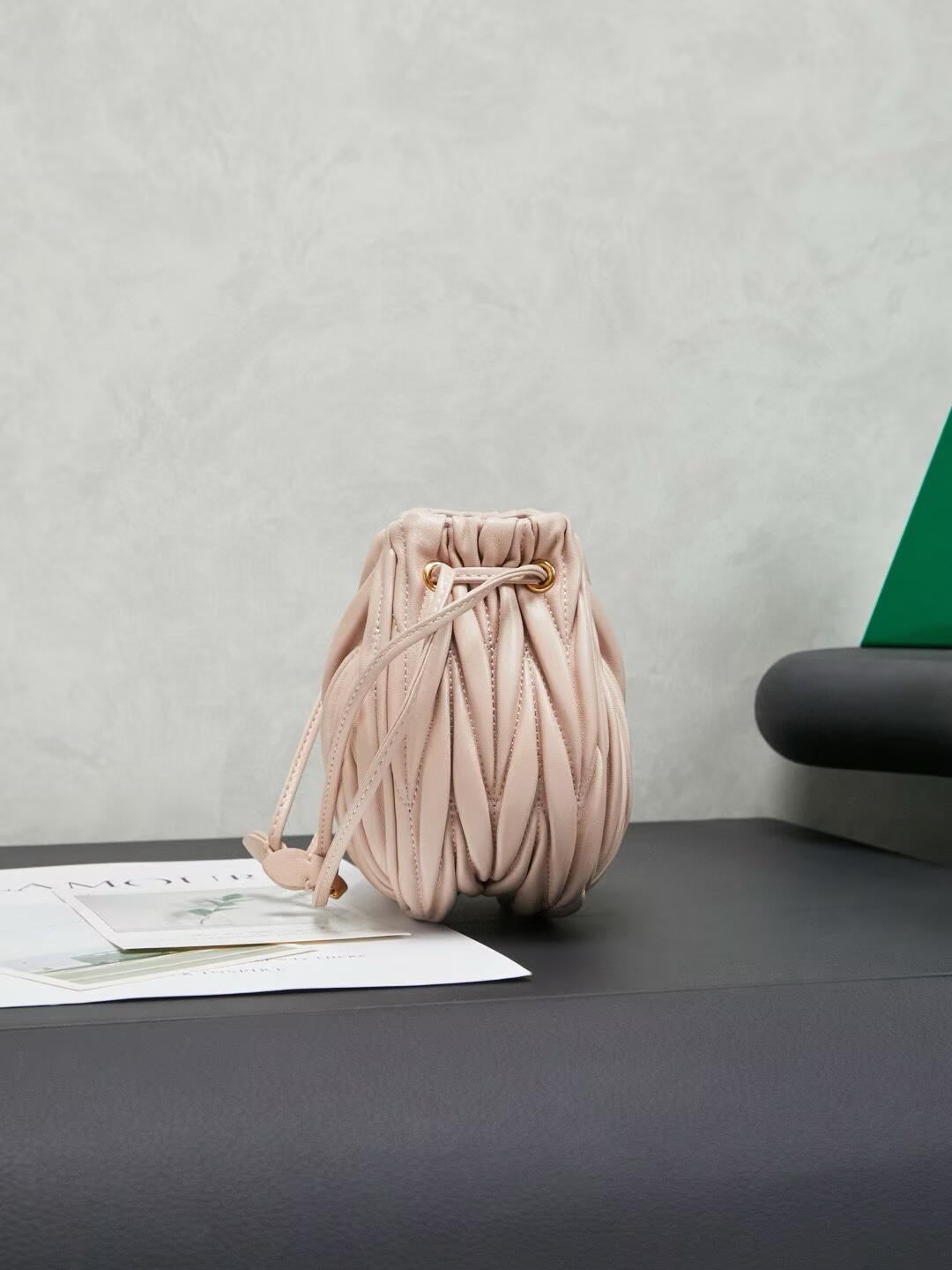 MIU MIU Matelasse Nappa Original Leather Bag 5ND022 Light Pink