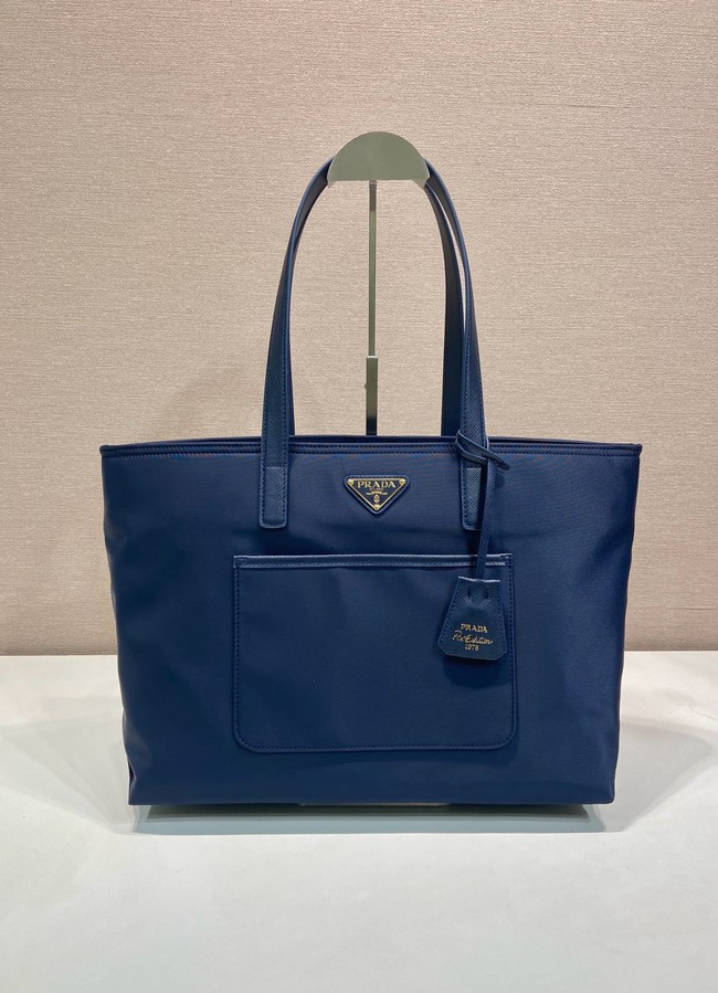 Prada Re-Edition 1978 medium Re-Nylon and Saffiano leather tote bag 1BG555 Baltic Blue
