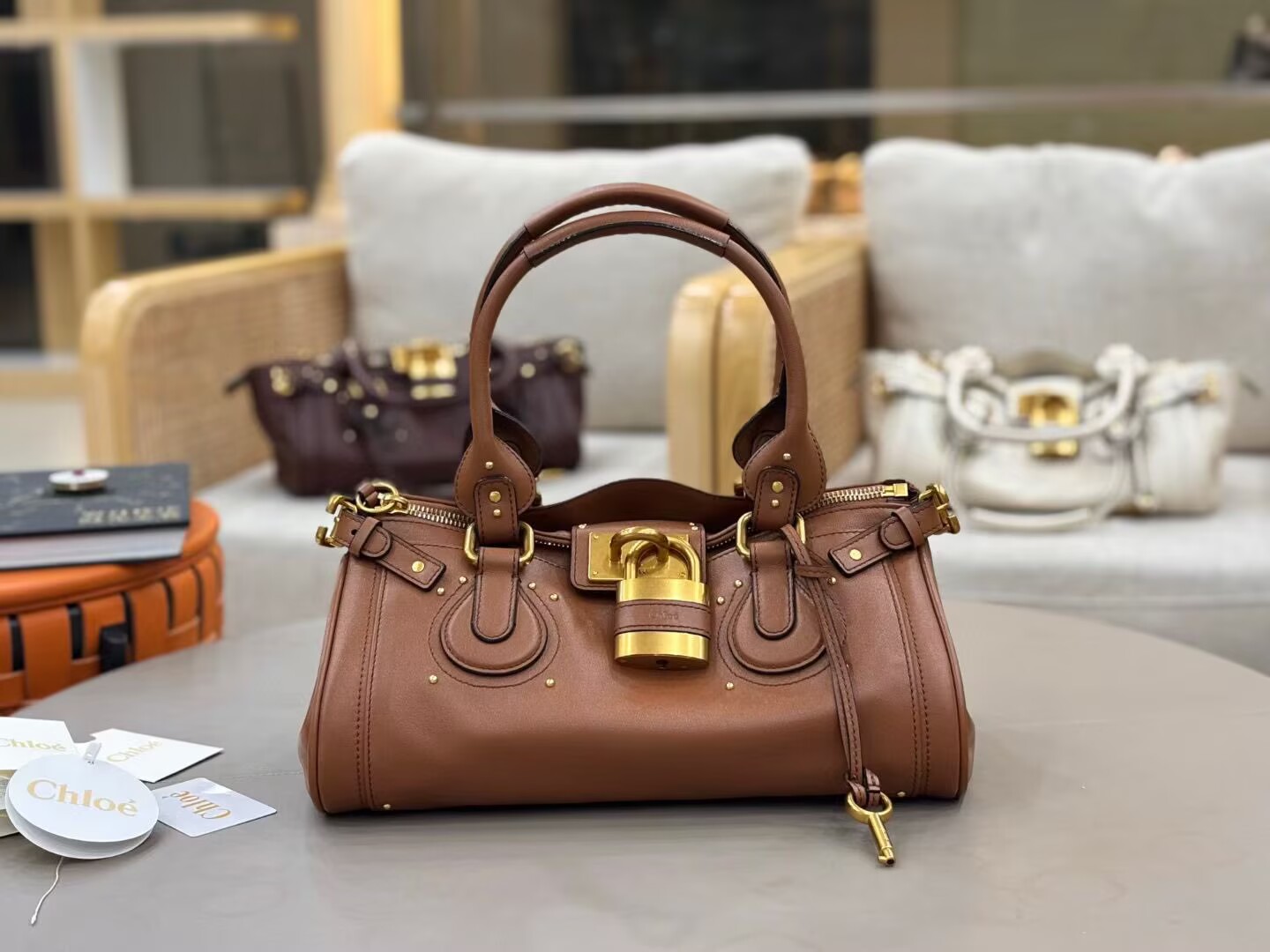 Chloe Original Leather Handle Bag C63202 Brown