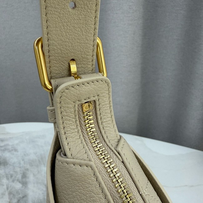 Small Dior Voyage Bag Flat Macrocannage Grained Calfskin M2845UJ Beige