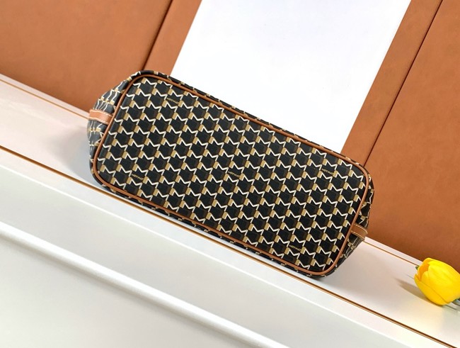 Goyard Calfskin Leather Tote Bag PM M8003 black&brown