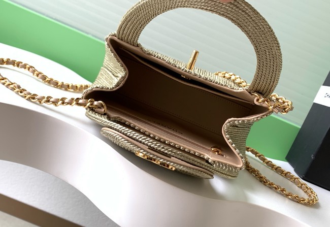 Chanel MINI weaving SHOPPING BAG AS4416 green