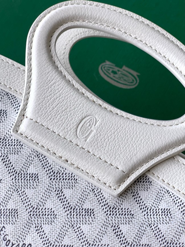Goyard Calfskin Leather Tote Bag PM 00249 white