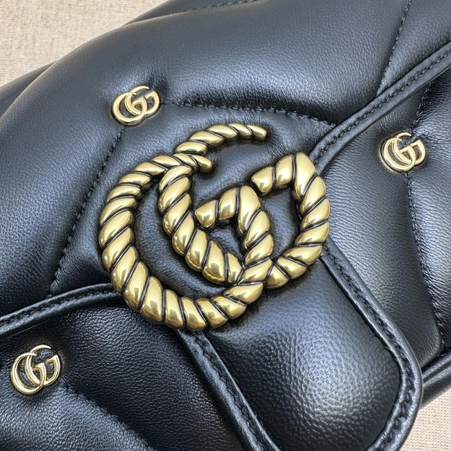 Gucci GG Marmont small shoulder bag leather 446744 black