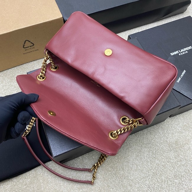 Saint Laurent CALYPSO small in plunged lambskin 734153 ROUGE CABERNET