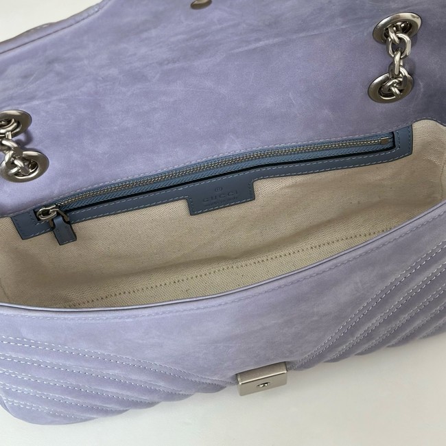 Gucci GG Marmont medium shoulder bag 837267 Variation dusty blue suede