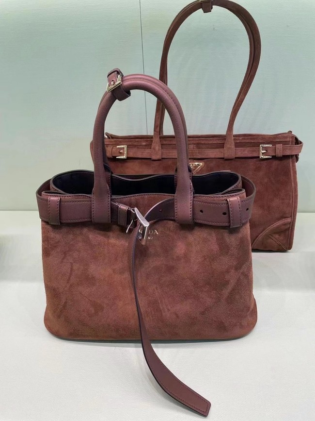 Prada medium leather tote bag 1BA434 Caramel