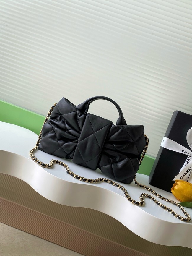 Chanel Shiny Lambskin Mini Bow Bag AS5849 black