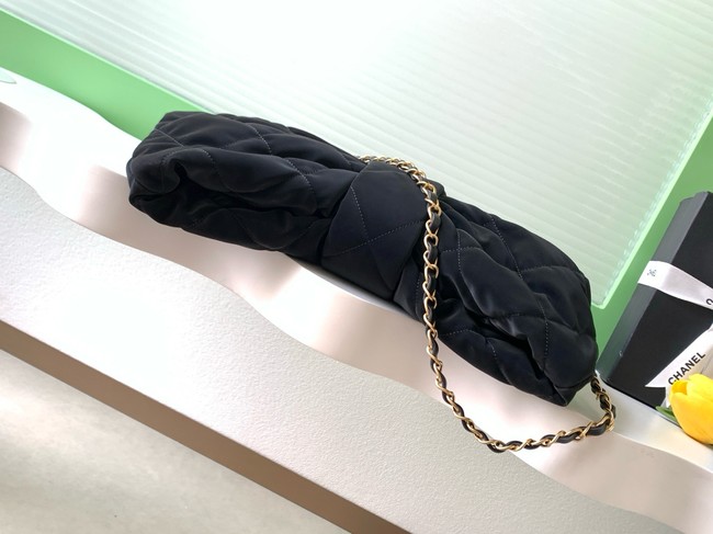 Chanel Velvet-Effect Nylon Mini Bow Bag AS5849 dark blue