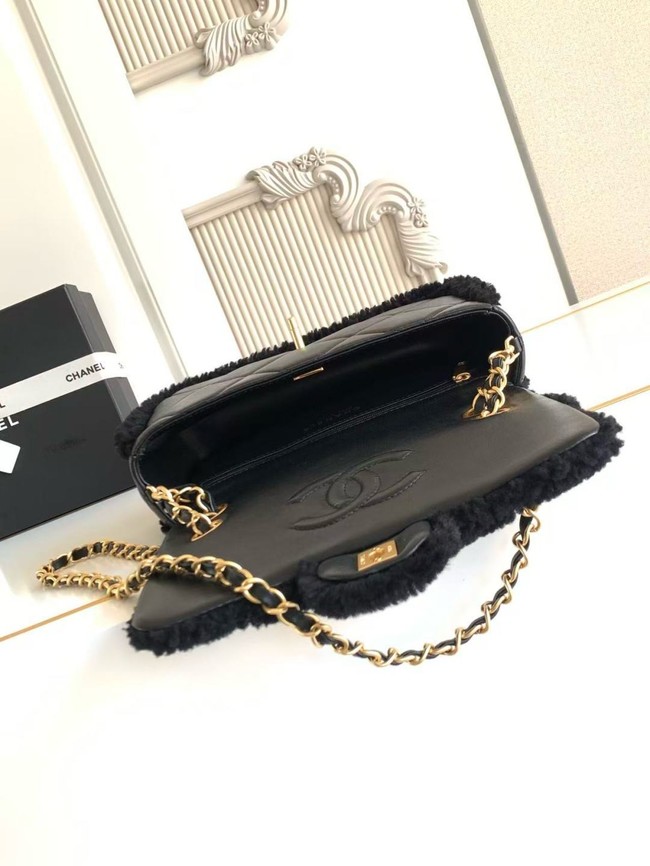 CHANEL Small Shoulder Bag Lambskin AS5149 black