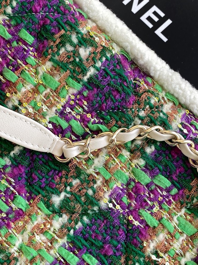 CHANEL Shopping Bag AS5689 Off-white & Green