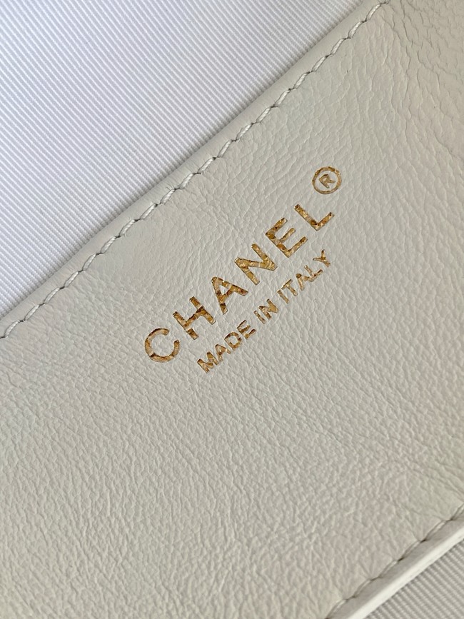 Chanel Lambskin Hobo Handbag AS5898 white