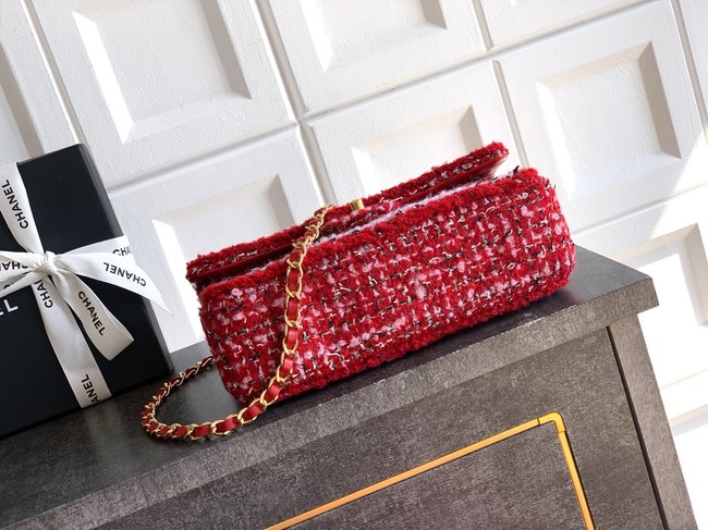 CHANEL Classic 11.12 Handbag A01112 Red Pink & Black