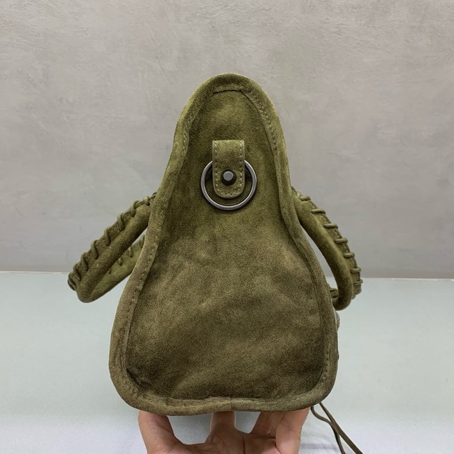 Balenciaga Le City small suede tote bag 230582 green