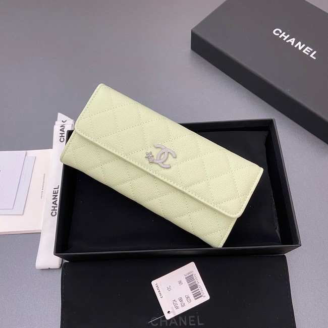 Chanel Long Flap Wallet AP3724 light green