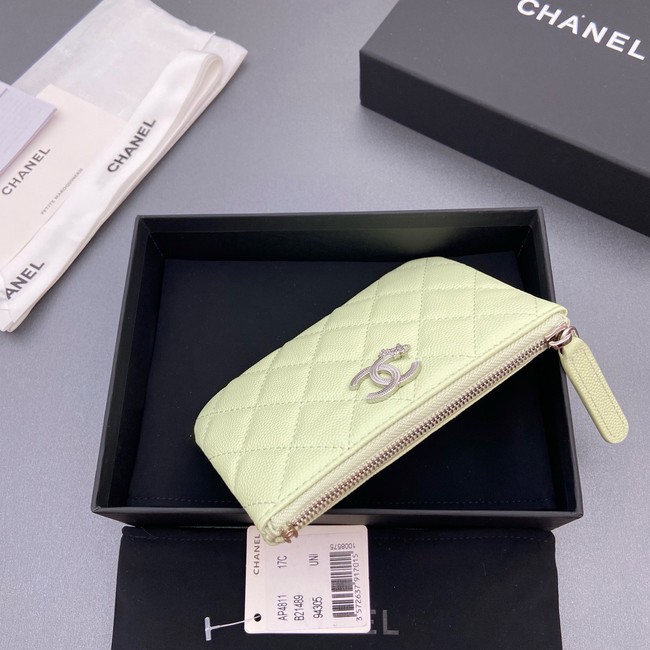 Chanel Zipped Pocket wallet S4811 light green