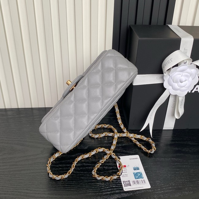 CHANEL Clutch With Chain AS2701 gray&gold Metal