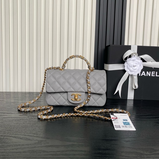 CHANEL Clutch With Chain AS2701 gray&gold Metal