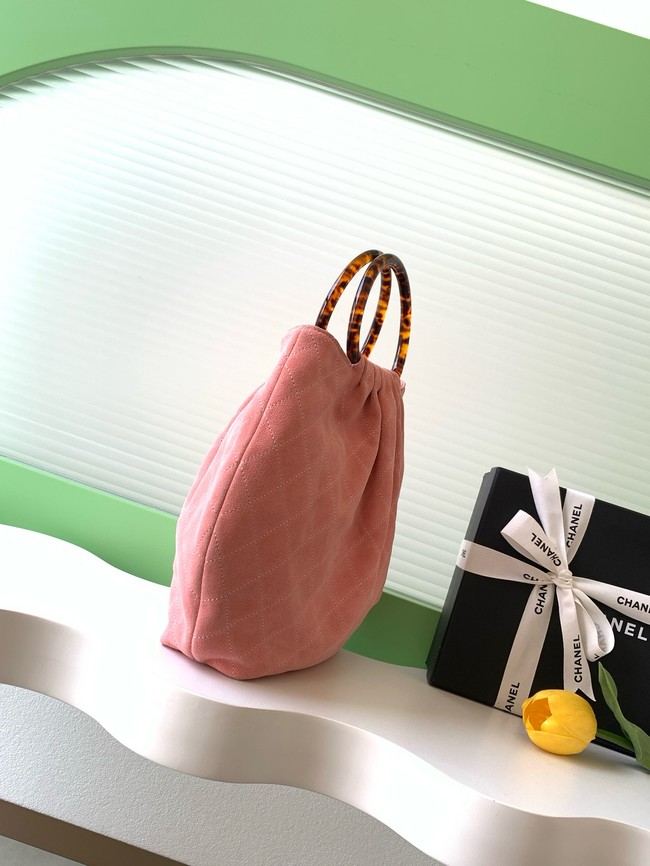 CHANEL Hobo Bag Suede AS6010 pink