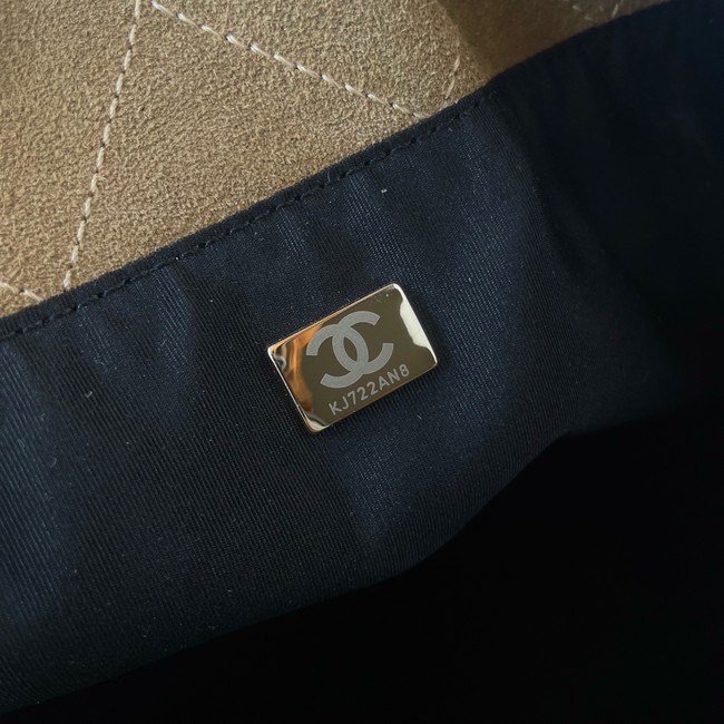 CHANEL Large Hobo Bag Suede AS5967 brown