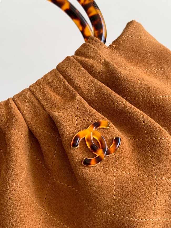 CHANEL Suede Small Hobo Bag AS6022 Camel