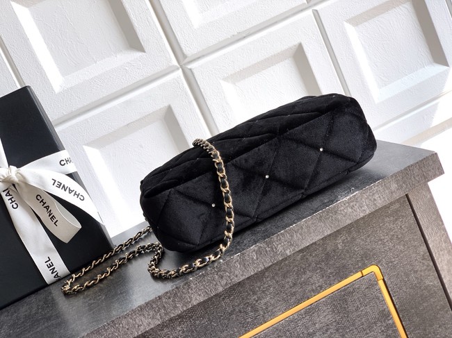 CHANEL velvet Shoulder Bags AP4861 black