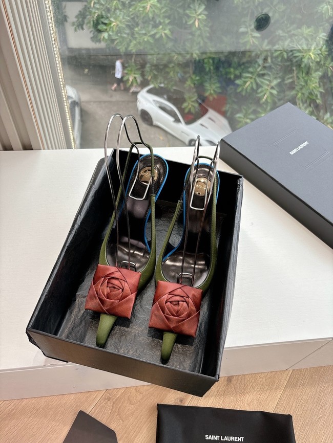 YSL AMALIA slingback pumps in satin crepe 21025-4