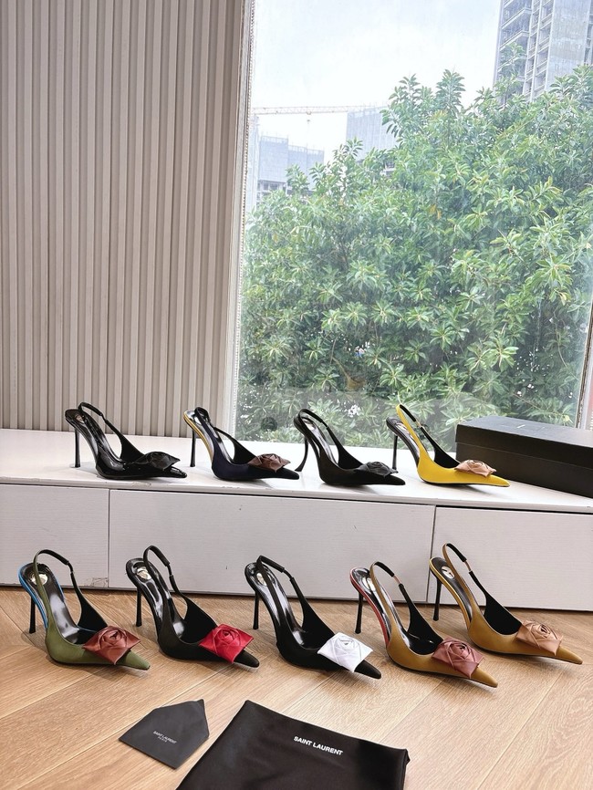 YSL AMALIA slingback pumps in satin crepe 21025-6