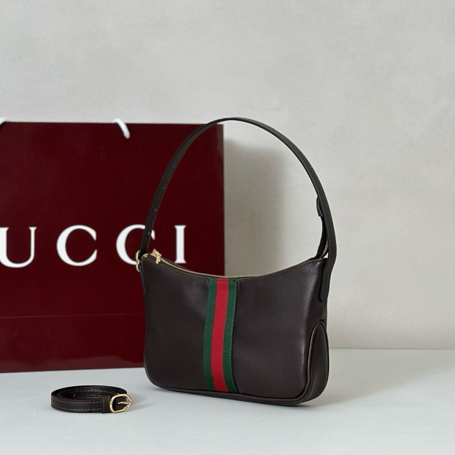 Gucci Half Horsebit small shoulder bag 863406 dark brown 