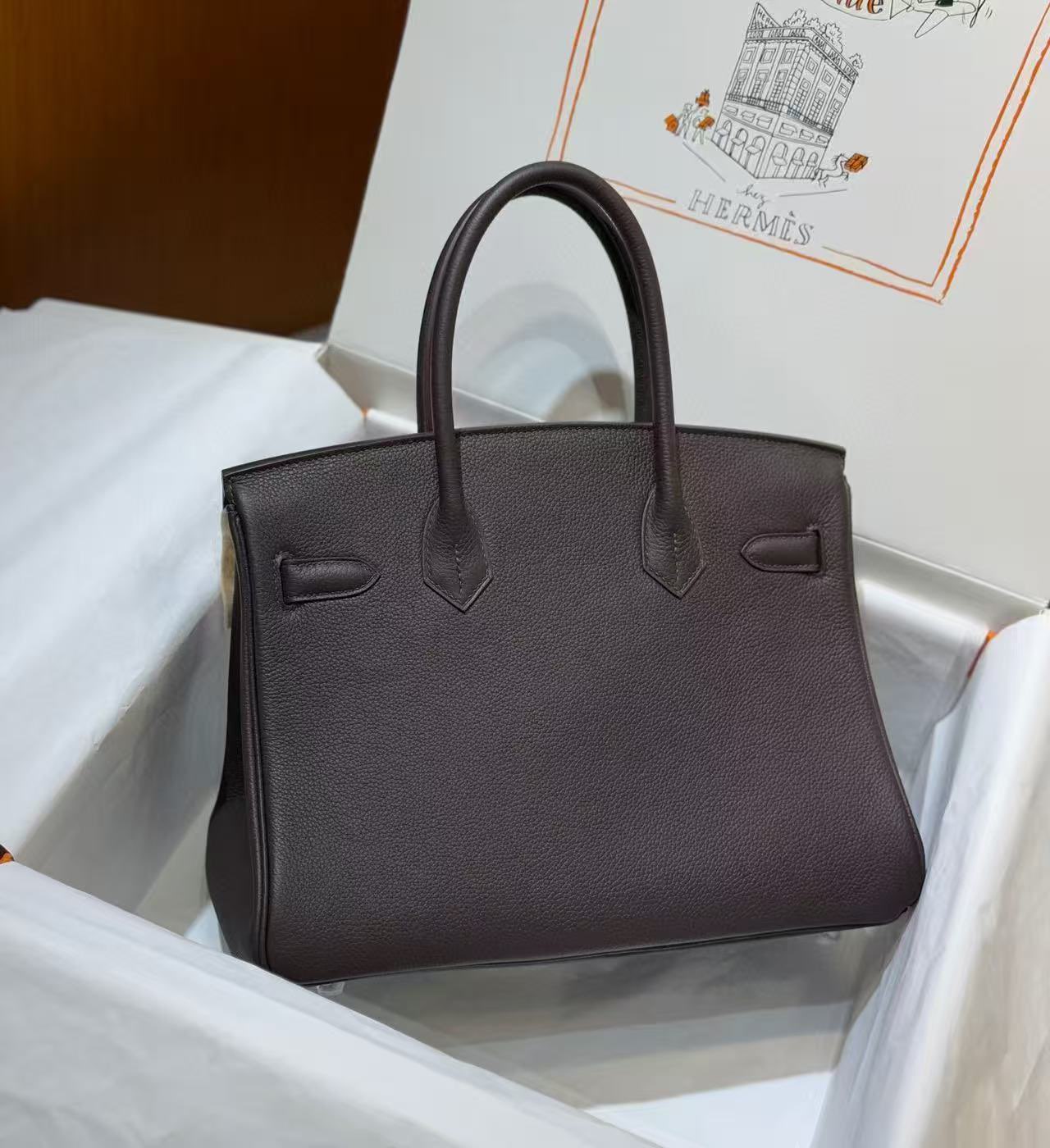 Hermes Original Togo Leather HB30O Coffee