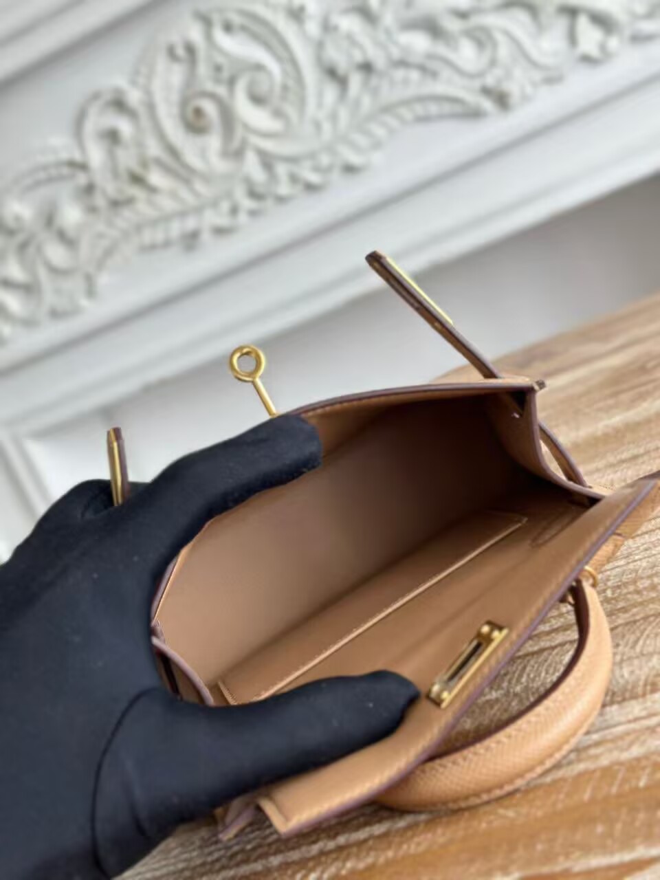 Hermes Kelly 19cm Shoulder Bags Original Epsom Leather KL19 Gray