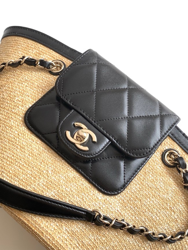 CHANEL Small Tote AS5951 Beige & black