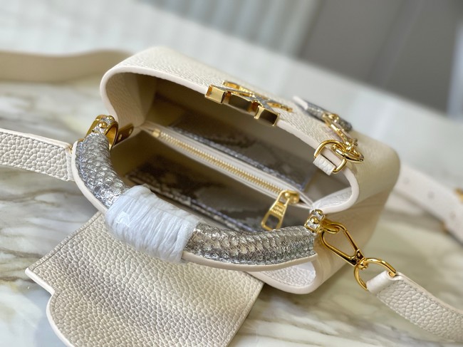 Louis Vuitton Capucines Mini M89369 Cream&gold Snake skin