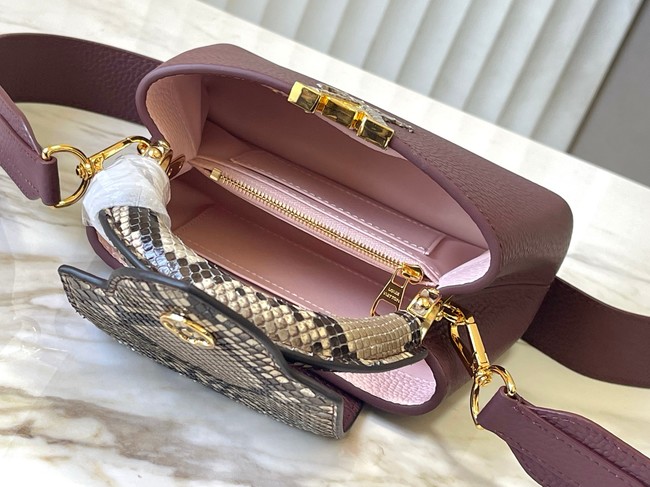 Louis Vuitton Capucines Mini M89369 Grenat Red&gray Snake skin