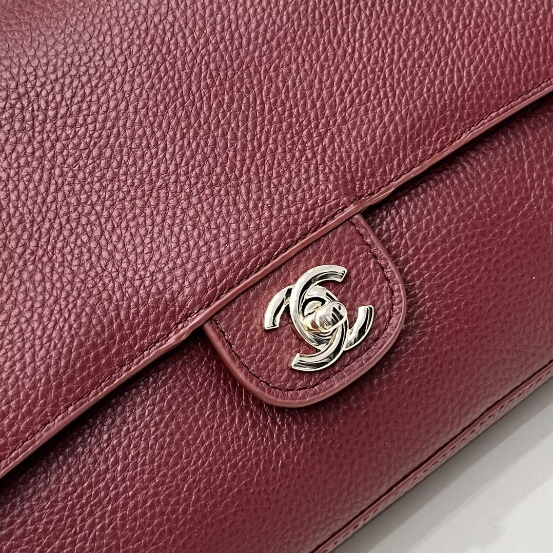Chanel 26SS Original Leather Tote Shopping Bag 1A013 Burgundy