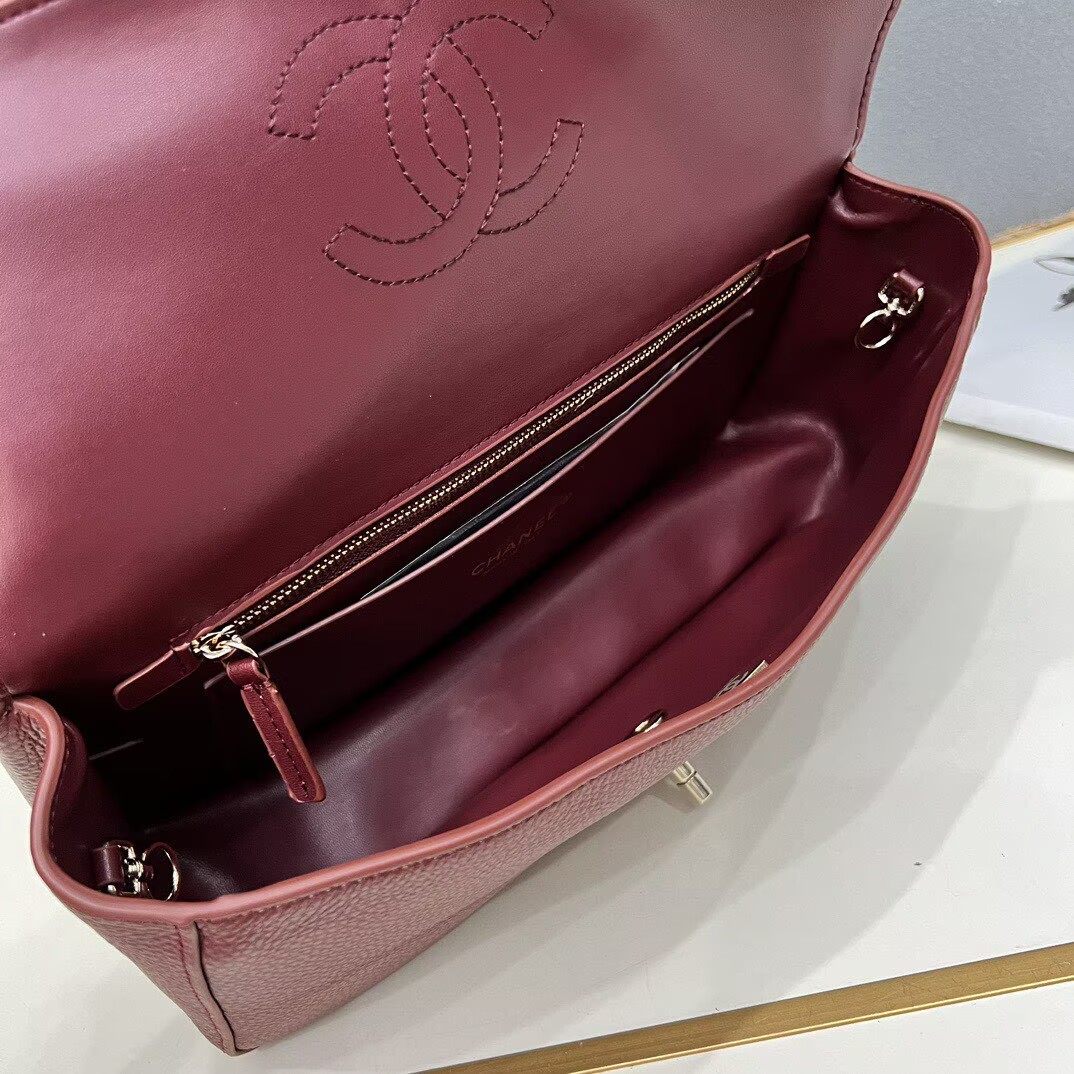 Chanel 26SS Original Leather Tote Shopping Bag 1A013 Burgundy
