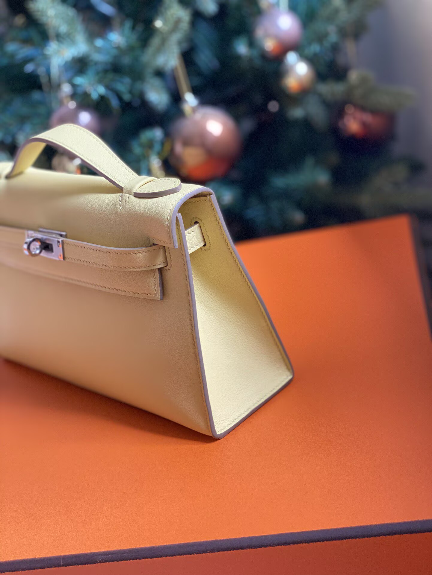 Hermes Original Swift Leather Mini Kelly K22CM H23560 Light yellow