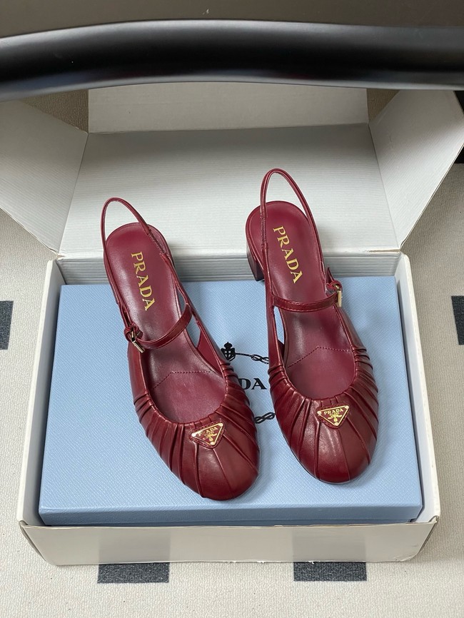 PRADA leather slingback Sandals 21056-4