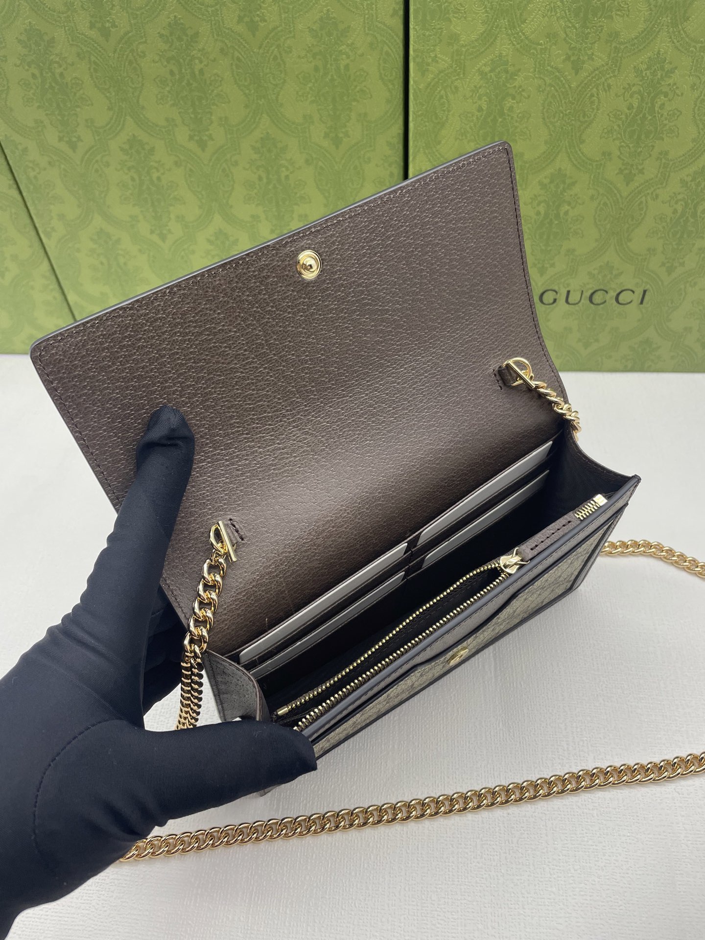 Gucci Ophidia GG Supreme Original Leather Bag 476079 Brown