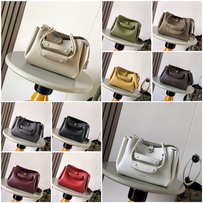 Loewe Medium soft grain leather Madrid bag 9147 light gray